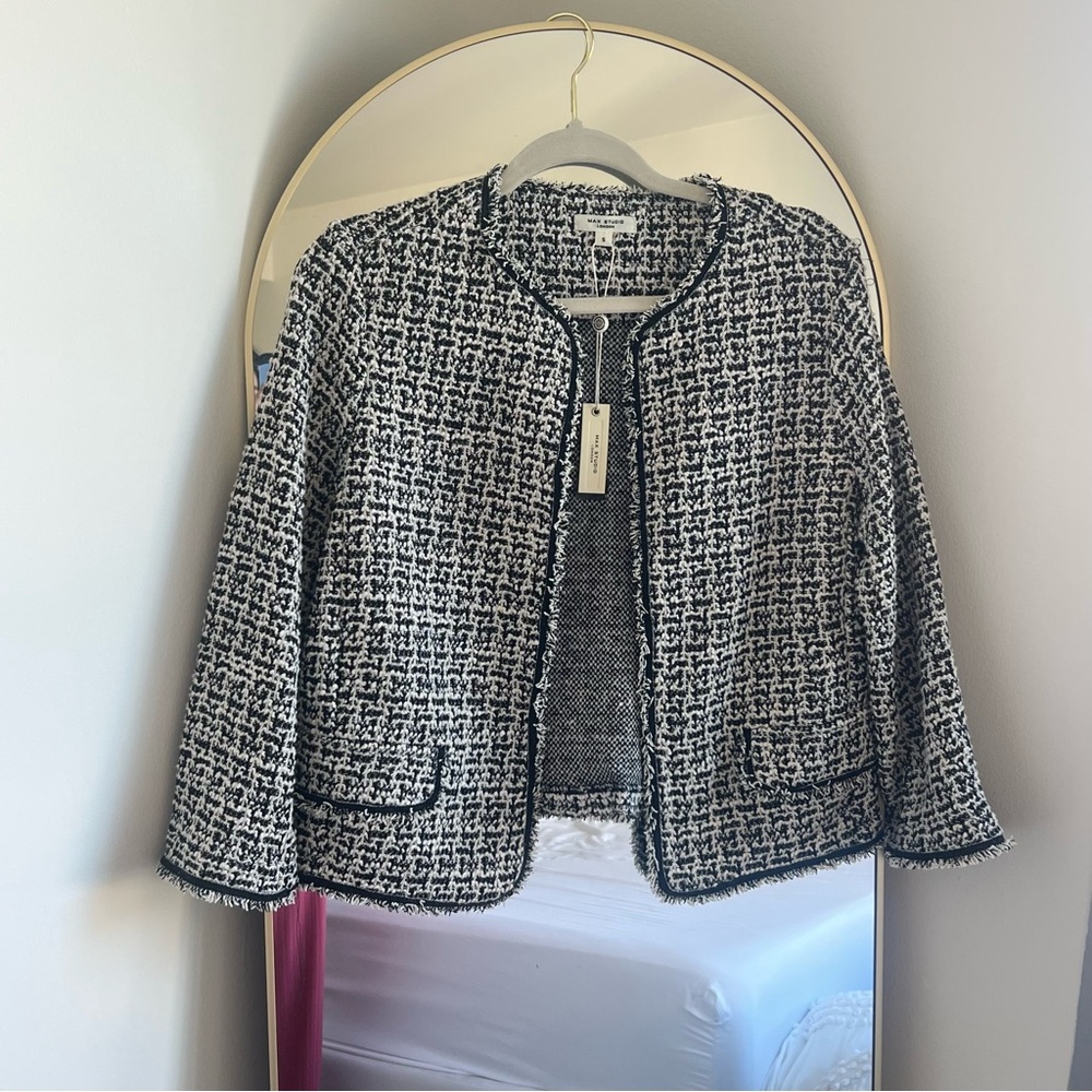 NWT Max Studio Black and White Textured Blazer